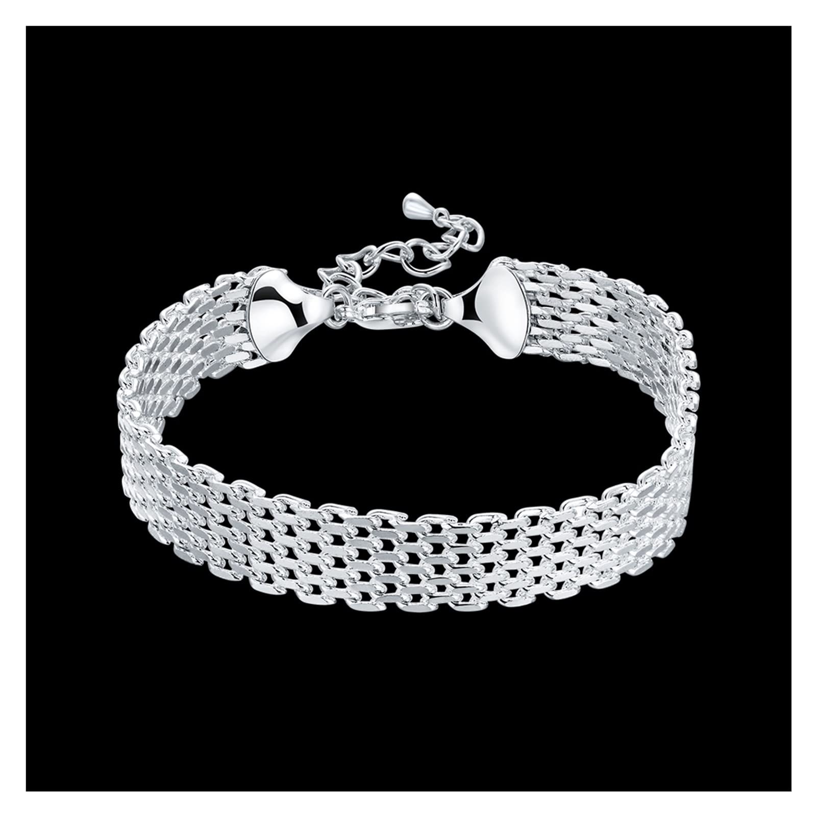 DOTEFFIL 925 Sterling Silber Doppel Herz Anhänger Armband Für Frau