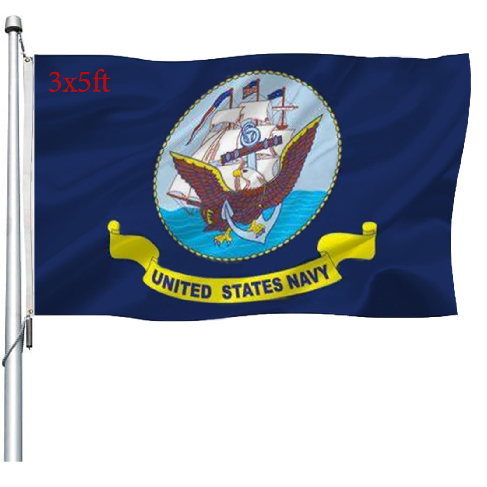 Gmeitoey Double Sided US Navy Flag 3x5