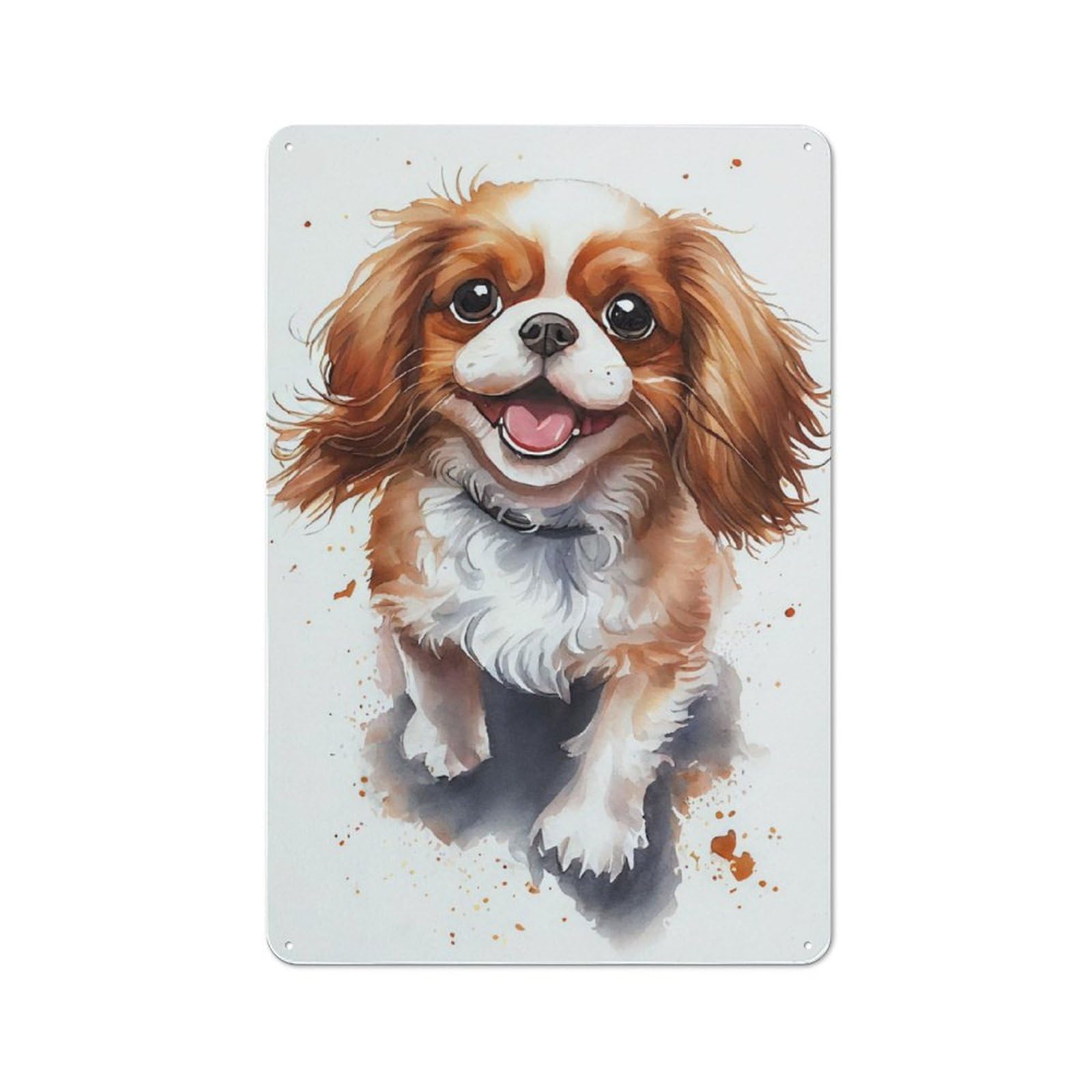 Junmoney Cavalier King Cute Tin Sign 30X20cm For Café Or Home Bar, Rustic Wall Decor, For Garage, Workshop And Man Cave Decoration
