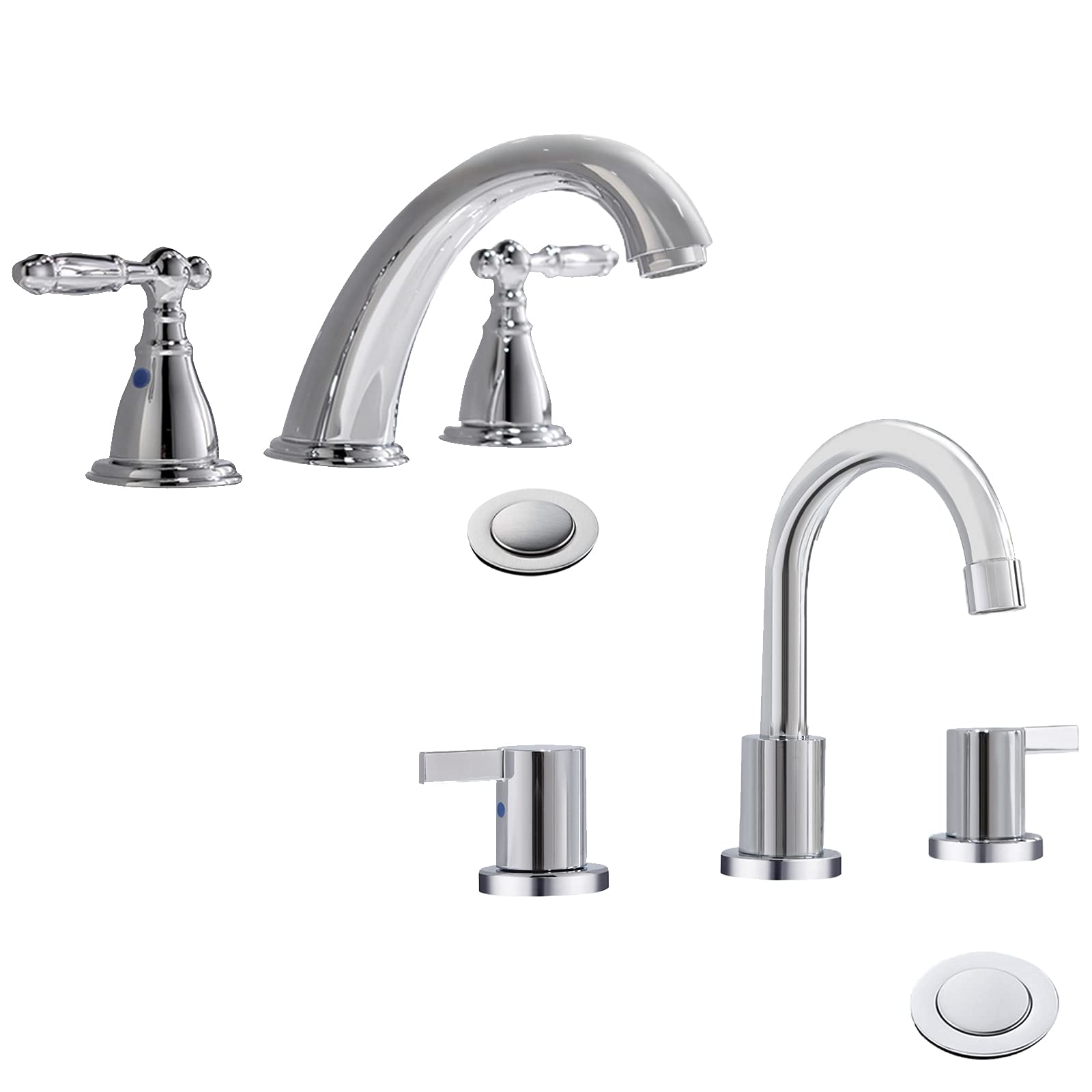 Sxithgkdw 2 Handle 8 Inch Widespread Bathroom Sink Faucet With Metal Pop-Up Drain By