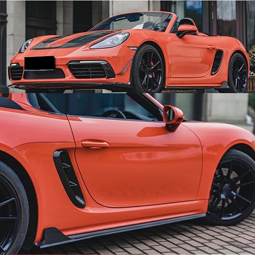 Miniatura 2 de Recortes de ventilación de guardabarros laterales de puerta de fibra de carbono seca para Porsche 718 Boxster Cayman 2016-2021 Marco cubierta de