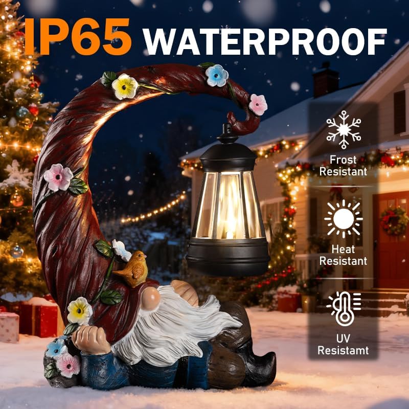 Christmas Gnomes Outdoor Statues with Solar Light Funny Gnome Decor Gifts for Women Mom Gnomes Decorations for Home Patio Lawn Yard Garden Decor - Image 4