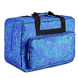 Sewing Machine Carrying Case Tote Bag,Universal Nylon Carry Bag, Universal Padded Storage Cover Carrying Case with Pockets and Handles (Blue_1)