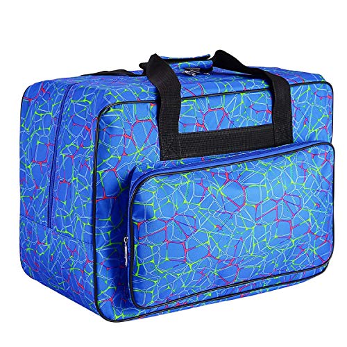 Sewing Machine Carrying Case Tote Bag,Universal Nylon Carry Bag, Universal Padded Storage Cover Carrying Case with Pockets and Handles (Blue_1)