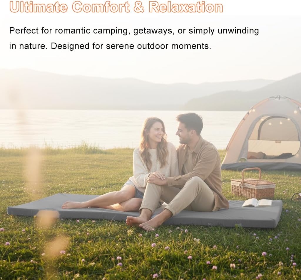 Roll Up Foam Camping Mattress - 30D High-Density Foam Sleeping Pad with Travel Bag - Portable Floor Mat for Tent, Car Camping & Guest Bed Cot