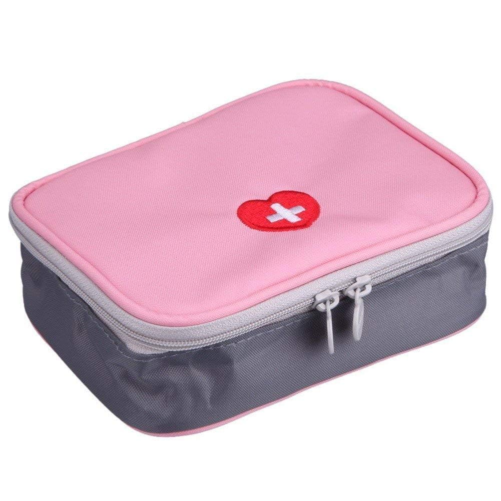 Kerguelen 1 Psc Mini Small First Aid Kit Travel Pouch Medicine Storage Bag Double Zippers Handy Pills Pocket for Travel School Home Home Outdoor Travel Camping Hiking-Multi Color (Multi Color)-image-28