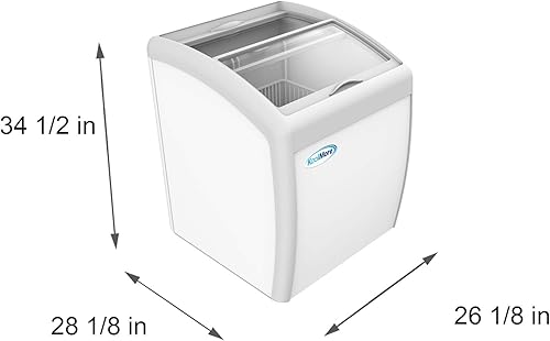 Vista 4 de KoolMore - Vitrina comercial para congelador de helados MCF-6C, congelador superior de vidrio con 2 cestas de almacenamiento y tapa deslizante