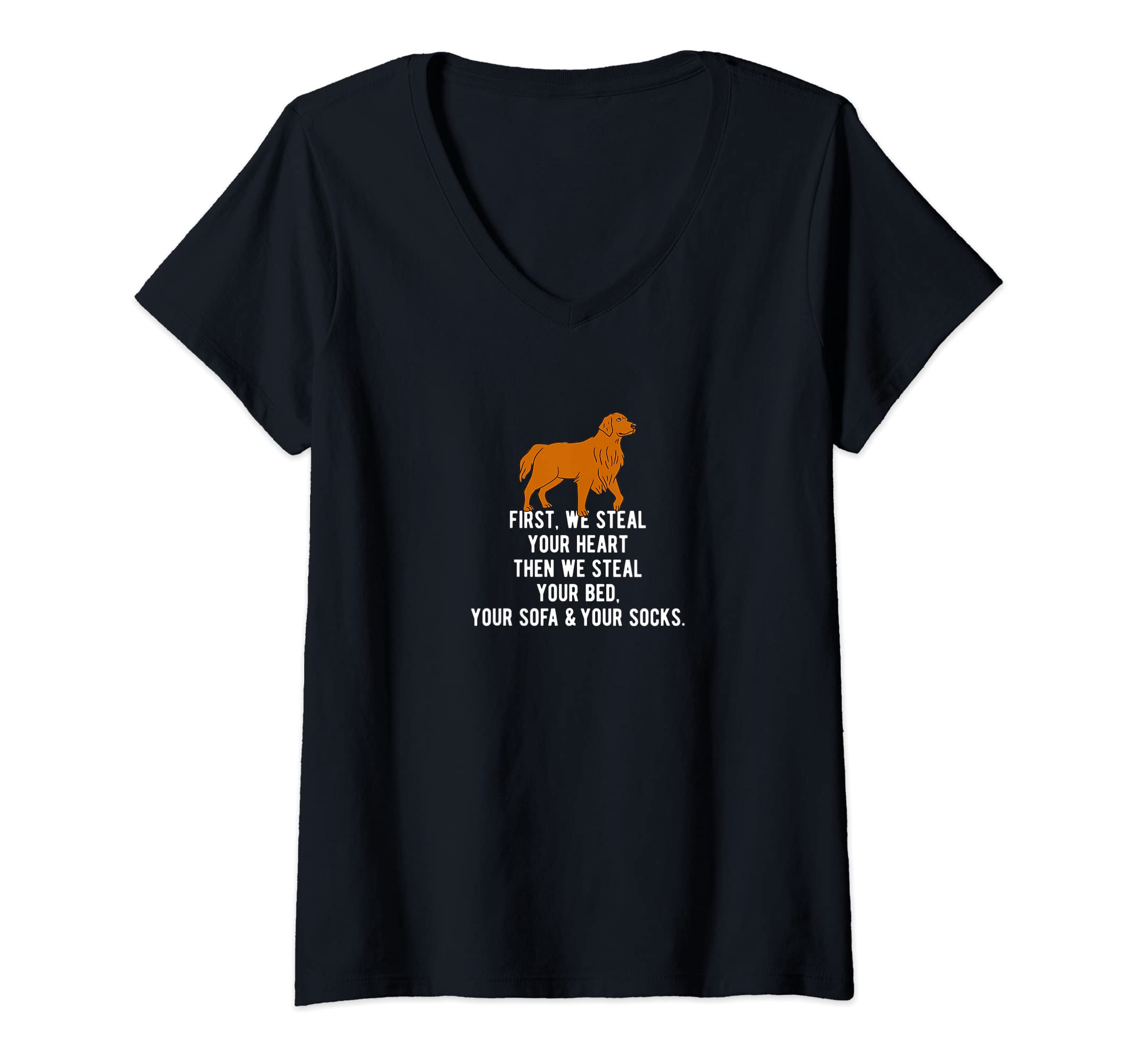 Womens Foxred retriever for Dog Lover V-Neck T-Shirt