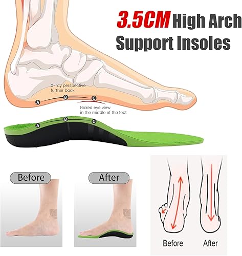 Miniatura 3 de Plantillas para fascitis plantar, plantillas de soporte de arco alto, alivio del dolor, pies planos, insertos ortopédicos, plantillas de soporte