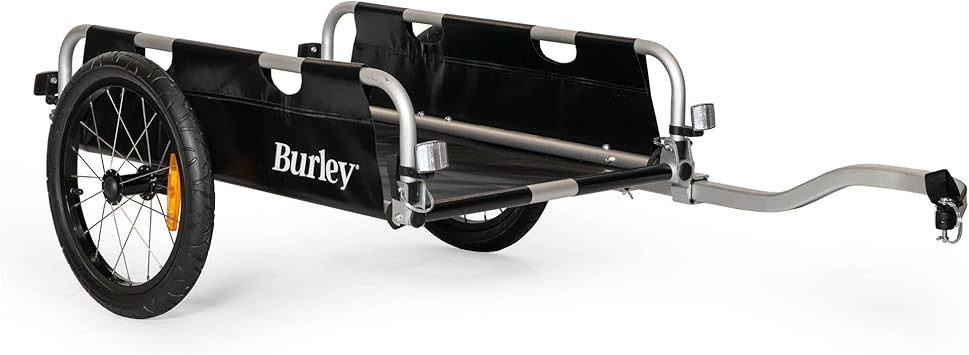 Burley Flatbed Bicycle Trailer FLATBED Holds Long Items, Up to 100 lbs 45 kg, Size When Unfolded, Length 33.0 inches 83.8 cm, Width 30.9 inches 78.5 cm