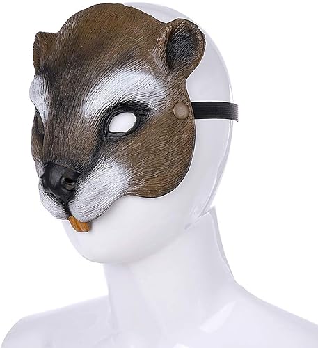 Miniatura 7 de 1 máscara de animal Hallween de ardilla, accesorio para disfraz de Halloween, Pascua, fiesta, cosplay, accesorios