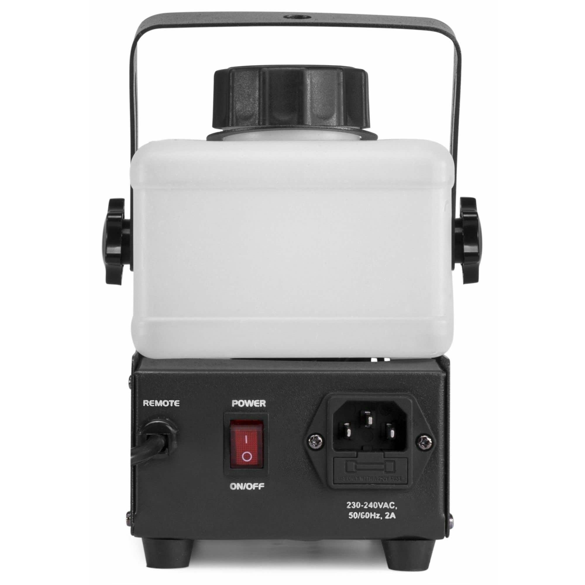 BeamZ RAGE 600 - Máquina de humo de 600 W, depósito 500ml iluminado, calentamiento rápido en 2 minutos, salida de humo de 65m³ por minuto, mando a distancia con cable de 3 metros y mando inalámbrico