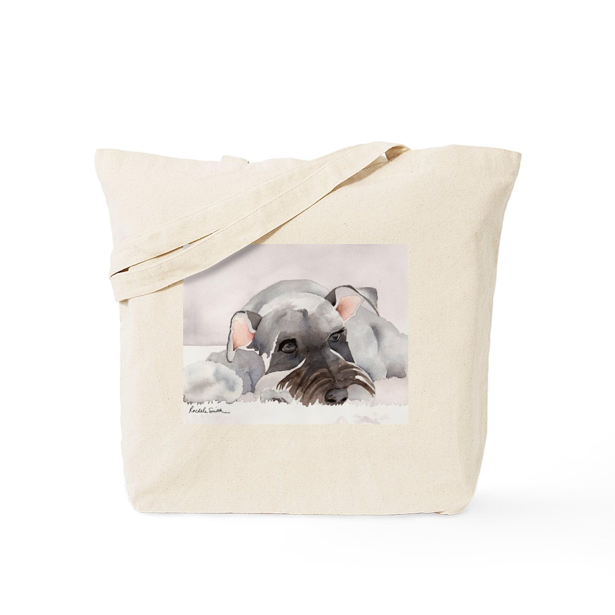 CafePress Miniature Schnauzer Stuff Tote Bag Reusable Natural Beige Canvas Shopping Bag