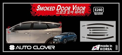 AUTOCLOVER - Deflectores de viento para ventana lateral teñidos en negro ahumado, 6p, compatibles con 2023 All New Sportage, E260