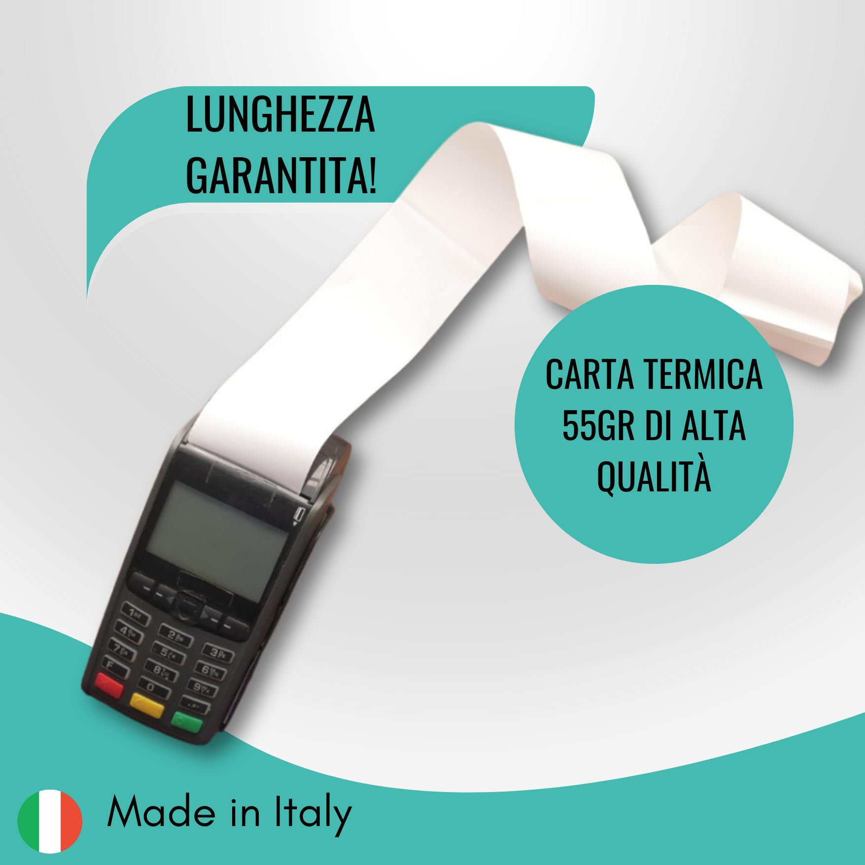 100 Rotoli POS Universali per ricevute Bancomat- 57mm x 17mt -Made in Italy