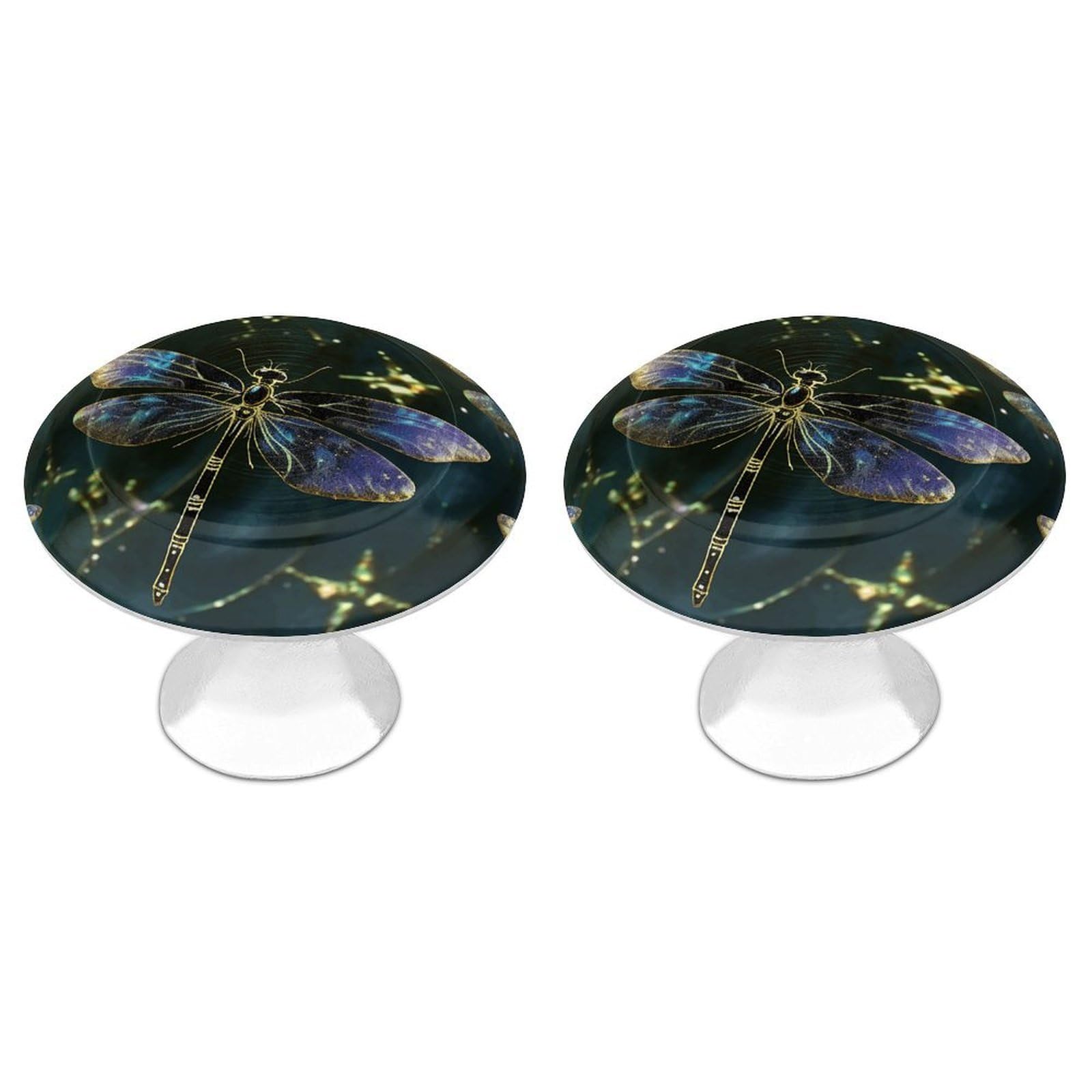 Vstadank Style Dragonfly Cabinet Knobs Round Wardrobe Pulls Simple Drawer Handles With Screw Aluminum Alloy Closet Door Pull Modern Cabinet Hardware For Dresser Drawers 2 Pack