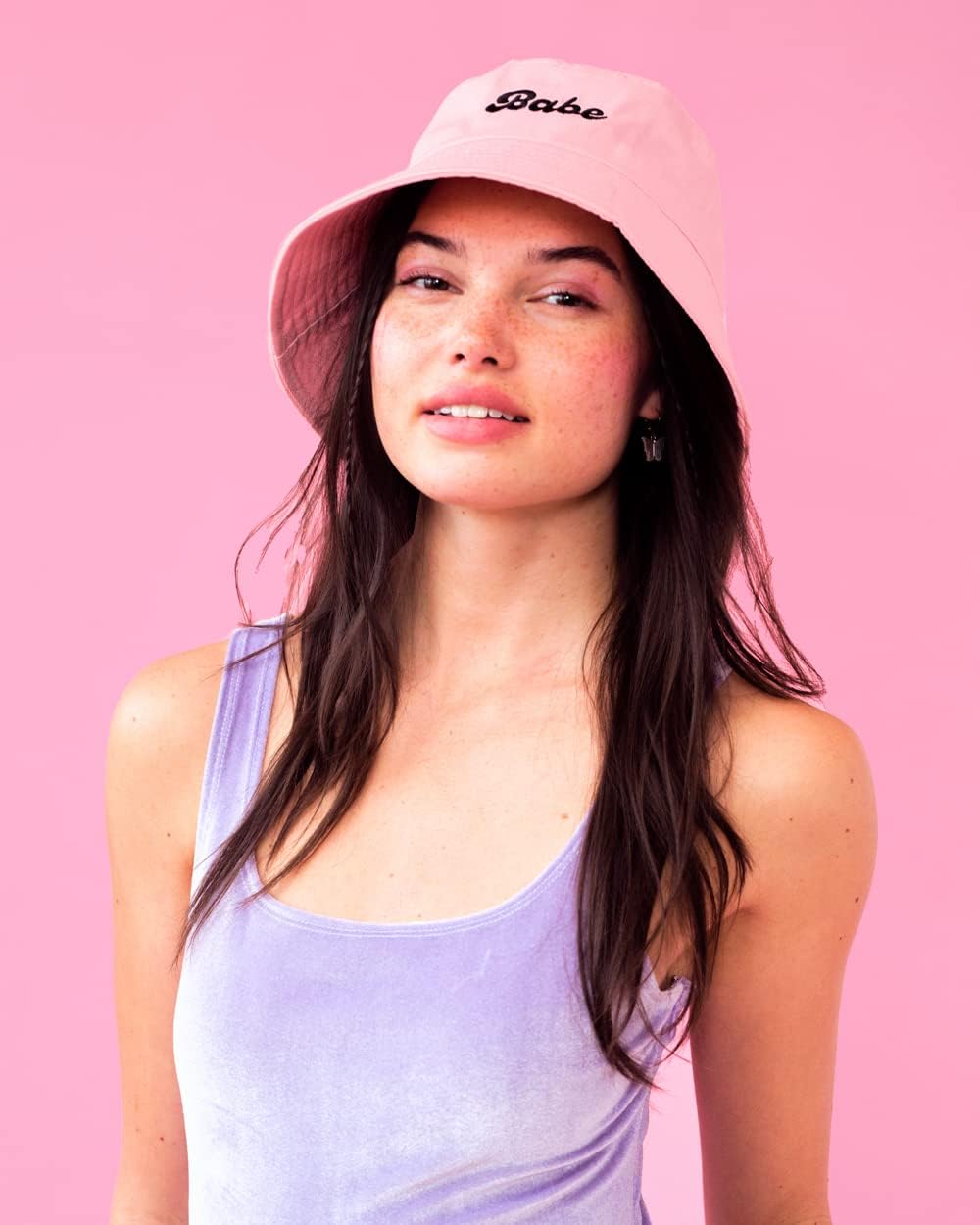 xo, Fetti Bachelorette Party Decorations Pink Babe Bucket Hat | Bridesmaid Gift, Pastel Pink and Black Embroidered, Cotton, Group Gift
