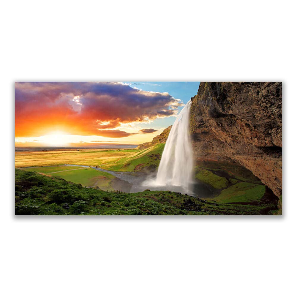 Tableau mural moderne en verre trempé haute finition Tulup design nature 140x70