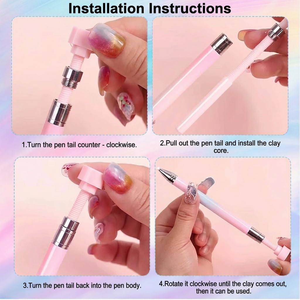 3Pcs 2026 New Refillable Wax Pen for Diamond Painting Set, Automatic Refillable Art Pens with 2 Refill Pads Nail Art DIY & Diamond Painting image 5