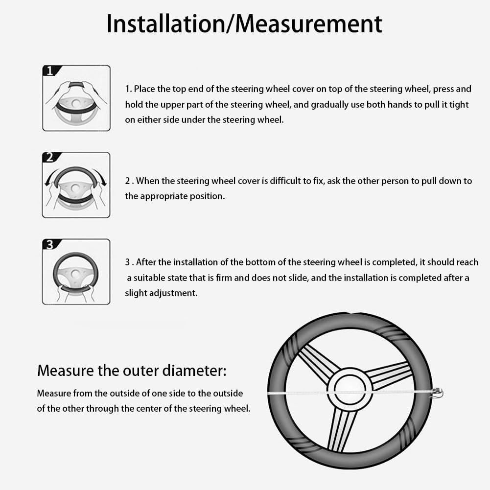 Cowhide Leather Car Steering Wheel Cover Big Trucks Big Buses, 17 1/4-18 Inch Universal Stitch On Wrap, DIY with Needle & Thread (Black Perforate, XXL)