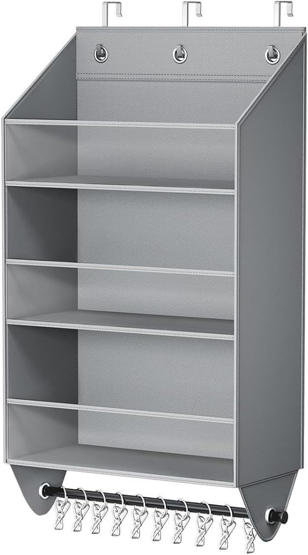 Fabric Hanging Storage Unit with 3 Sections Great for Room and Home Organization Clear Pocket