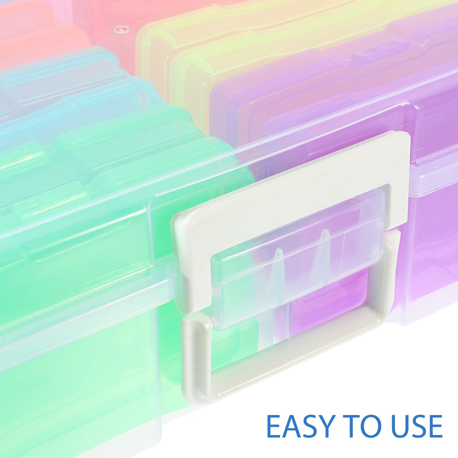 Scatola Porta Foto in Plastica con Coperchio Ermetico Organizer Multiscomparto per Piccoli Oggetti Adatta Gioielli Componenti Elettronici e Accessori Artigianali Portatile e