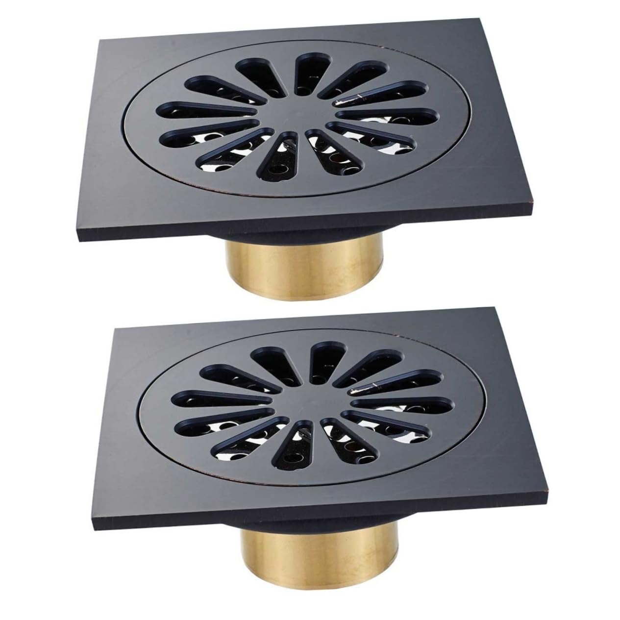 Égouttoir de sol carré contre l'eau stagnante filtre de vidange noir lot de 2