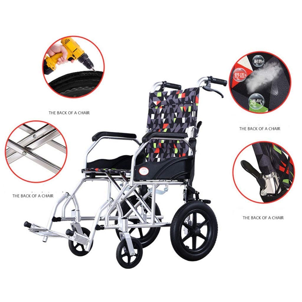 MU Sedia a Rotelle Trolley Scooter, Semoventi con Non-Pneumatiche Ruote Doppio Freno Regolabile Pedale Disabili/Anziani Semoventi Cameriere Trolley,a,a