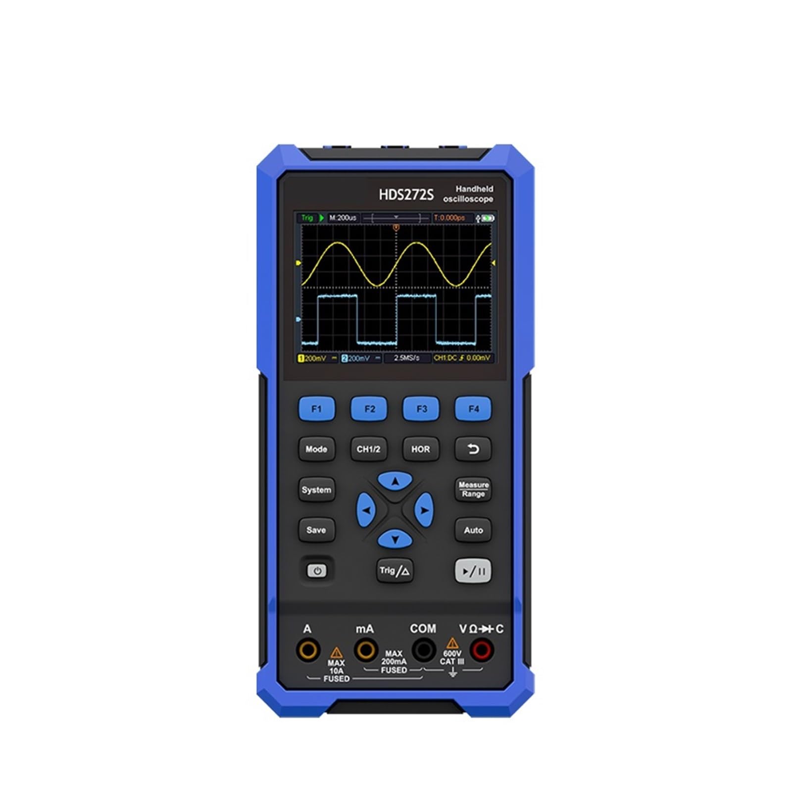 Osciloscopios, Osciloscopio portátil profesional, alcance 3 en 1 de precisión 200MHz 1GS/s y 14 bits(272S)