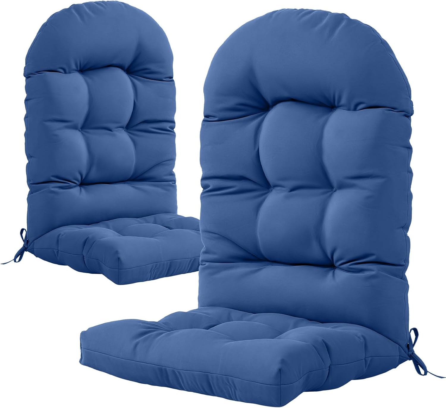 Aoxun Adirondack Chair Cushion, Indoor/Outdoor Rocking Chair Cushion with Ties, Thickened High Back Patio Chair Cushions with High Elasticity PP Cotton Water-Resistant, 2-Pack, Navy Blue