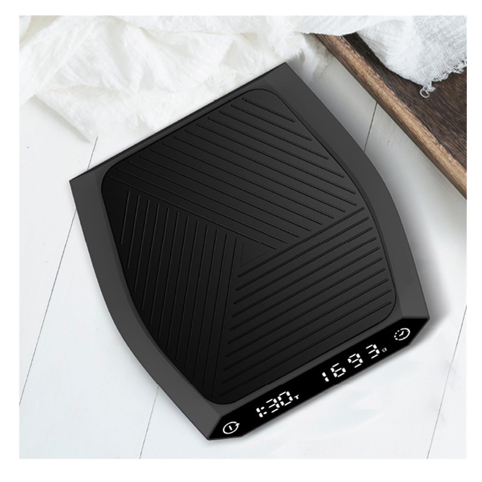 Digitale Kaffeewaage, 2 kg/0,1 g, Präzisions-Küchenwerkzeug, Zubehör, elektronische Waage, Messung, Wiegen, Typ C, Weiß