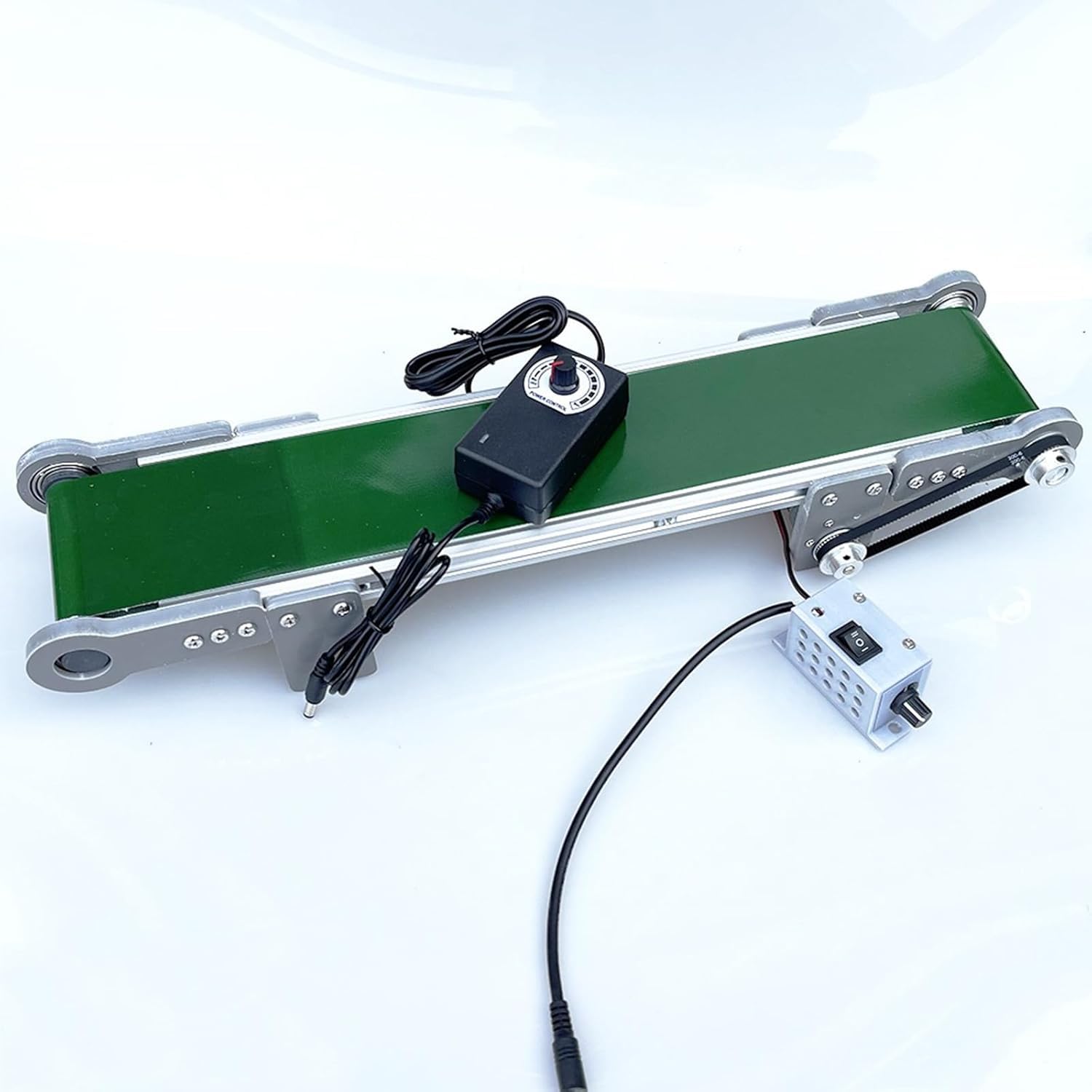 Nastro trasportatore da Tavolo in PVC, Mini Nastro trasportatore Automatico per Linea di assemblaggio, Regolazione Continua della velocità da 1,8 a 7,6 cm/s, Supporto avanti/Indietro