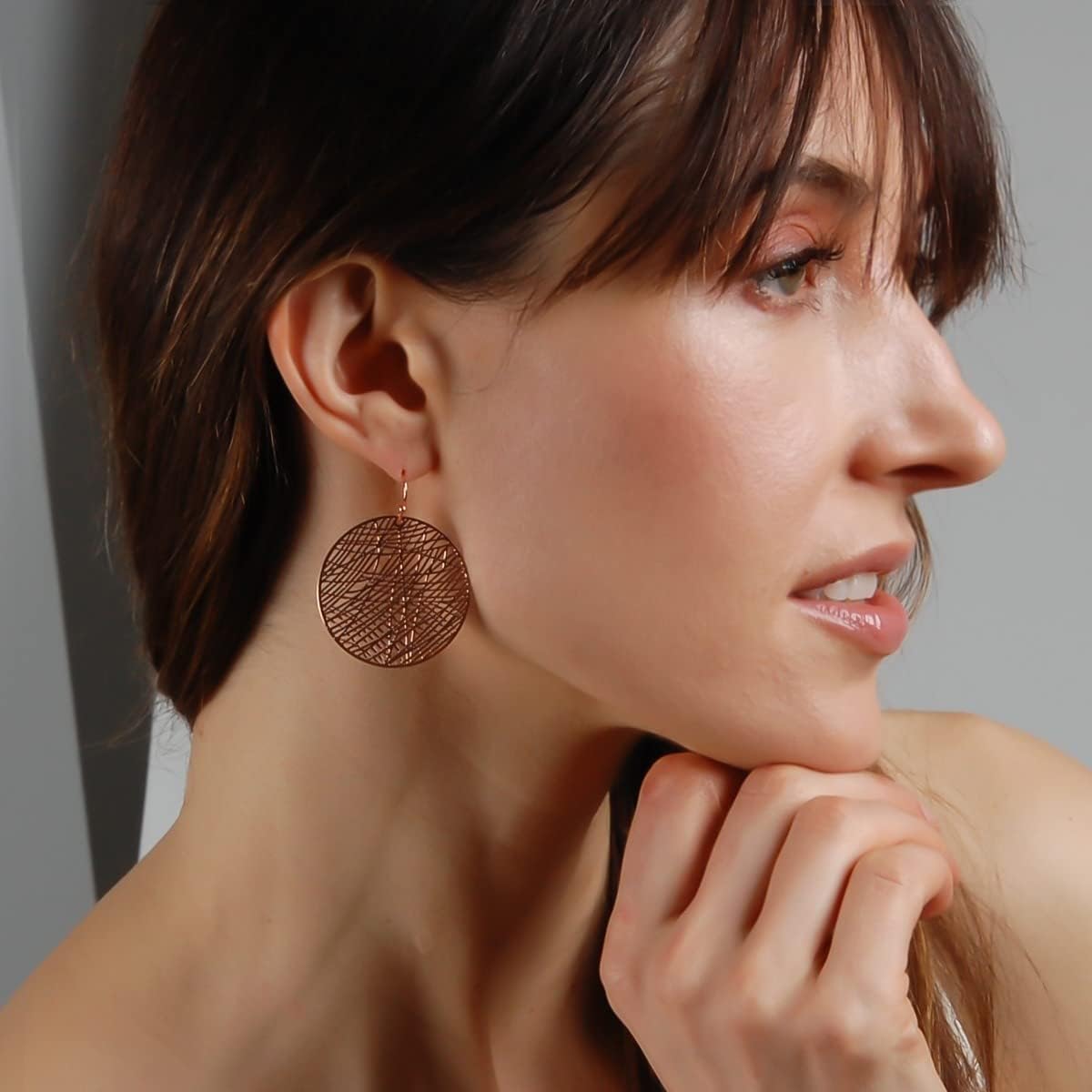 Boho Dangle Earrings for Women - Gold, Rose, or Silver Tone Lightweight Geometric Filigree Dangly Earrings - Image 2