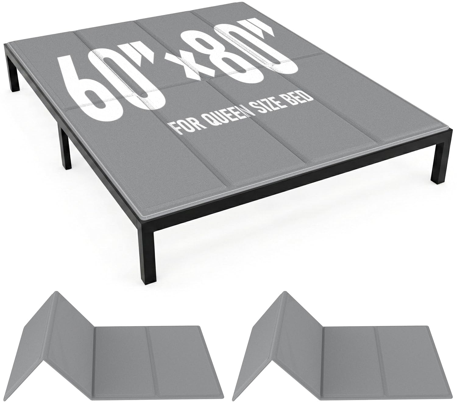 Bunkie Board Queen Size (60x80''), 10mm Bed Boards for Under Mattress, Breathable, Noise Minimizing, Moisture Resistant Bunkieboards, Heavy Duty Bed Support Board for Platform & Slatted Frames