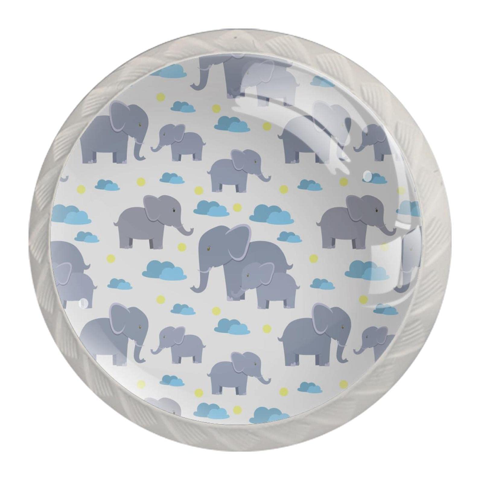 Elephant White Cute Cabinet Knobs Drawer Pull 35mm Kitchen Cupboard Handles for Furniture Wardrobe 4pcs