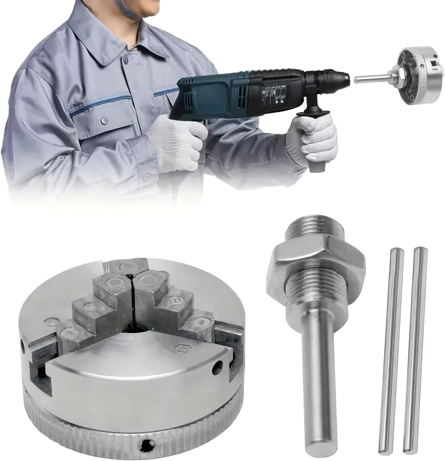 Self-Centering Lathe Chuck, 4.8x2.1cm Zinc Alloy 3 Jaw Collet for Woodworking, Professional Drill Accessory for Mini Lathes, Crafting Use
