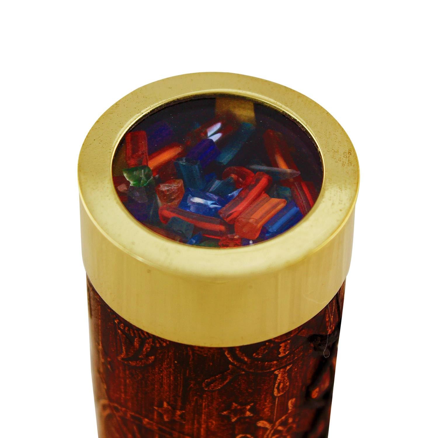 NKlaus Caleidoscopio in ottone e pelle, 17 x 3,5 x 4 cm, stile retrò, decorazione nautico, eleganza oceanica 16132