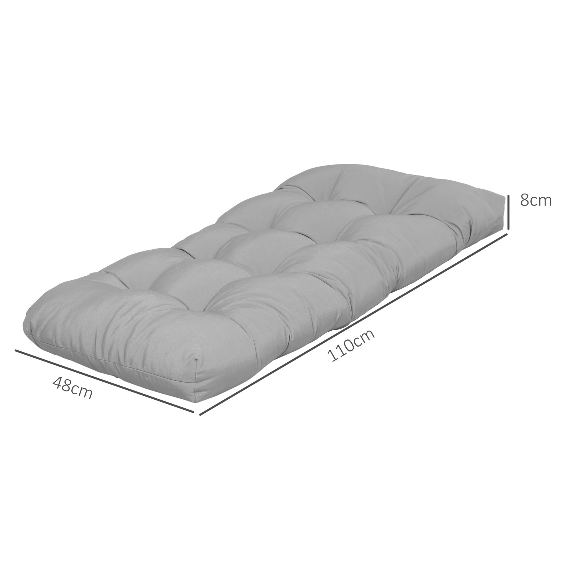 Outsunny Set di 2 Cuscini Sostitutivi Panchina 43x19x3 cm Grigio