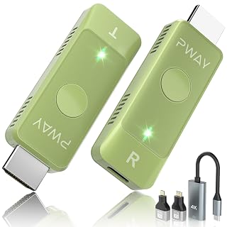 Wireless HDMI Transmitter and Receiver 328FT/100M, Plug & Play Portable 2.4G/5G Wireless HDMI Extender, 4K Decode 1080P Output for Streaming Video Audio to Monitor from Laptop/TV Box - Amazon product rated Grade A