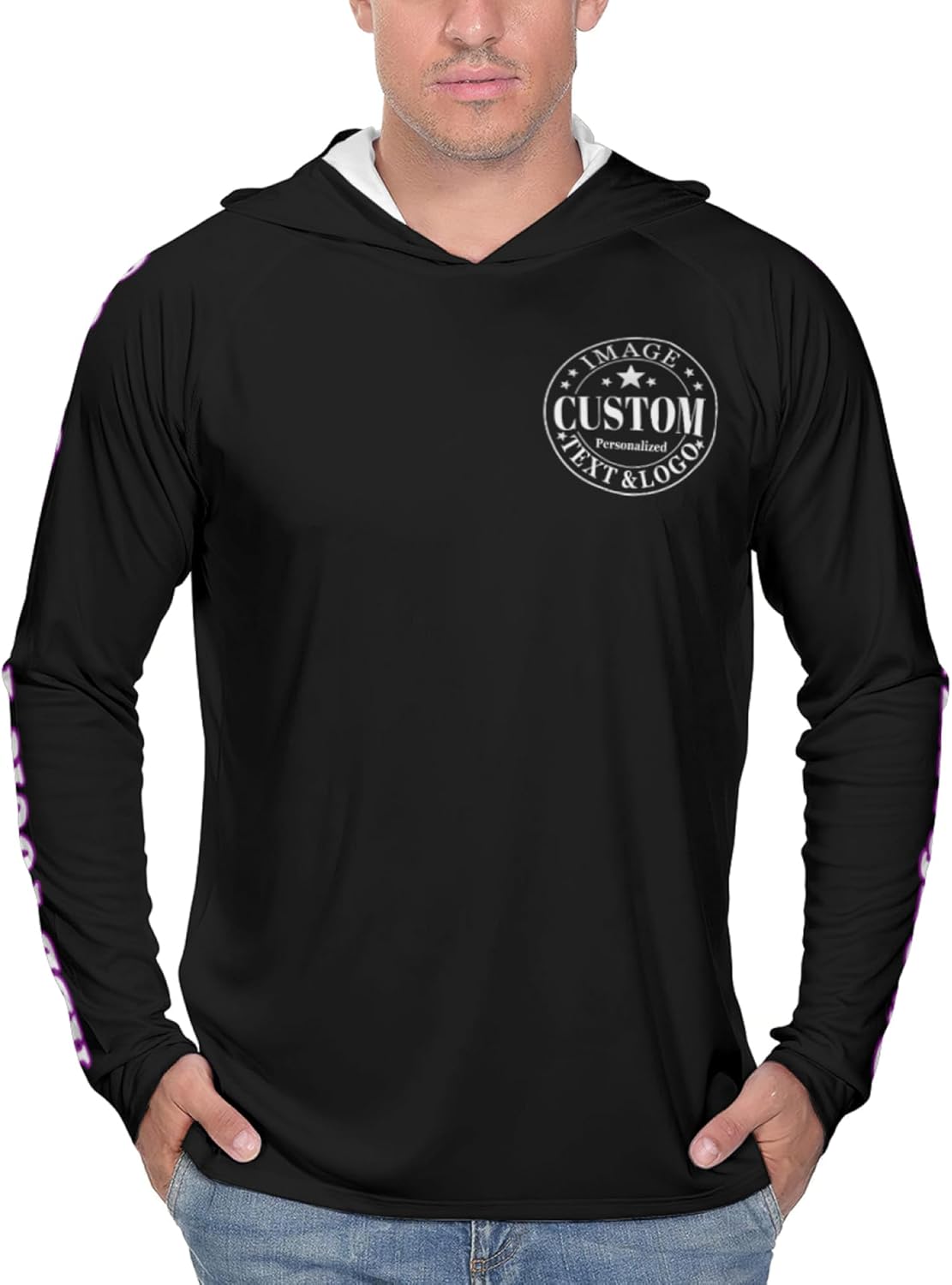 Custom Sun Protection Hoodies for MenWomen Customized Long Sleeve TShirt Design Your Own Personalized Lightweight Hoodie - Image 3