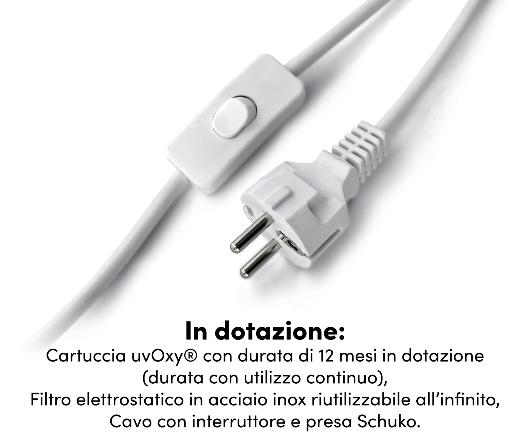 Beghelli Allergy - Purificatore d'Aria con Tecnologia UV-C e Sistema Filtrante Elettrostatico in Acciaio Inox; Elimina Polveri, Pollini, Allergeni, Fumo, Odori, Batteri, Virus, Fino 50 m2;