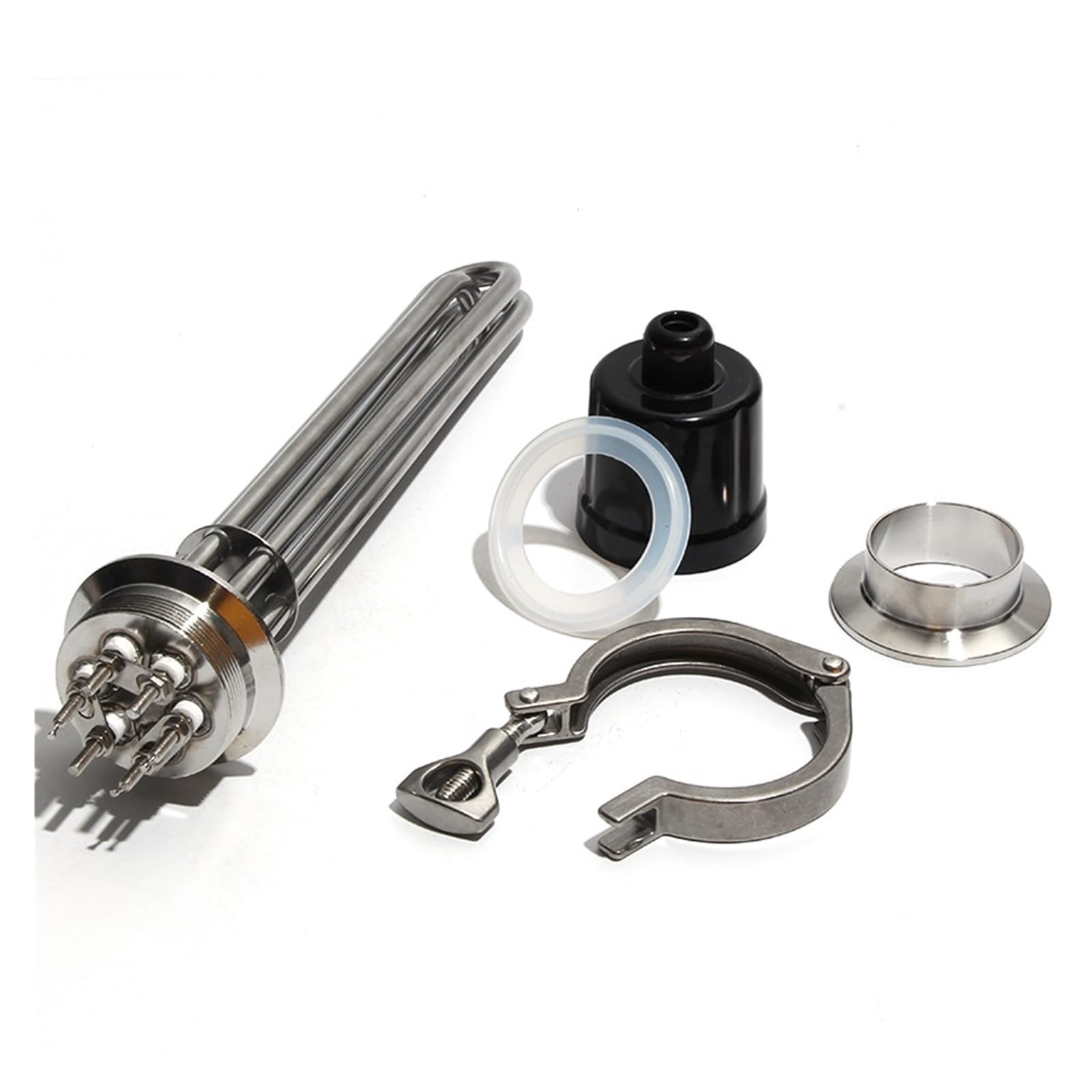 Sanjsjhxj White Tri-Clamp Heating Element 2" 64Mm 3Kw 4.5Kw 6Kw 9Kw 12Kw 220V 380V Sus304 Immersion Water Heater For Moonshine Still Beer Brewing(,220V,4.5Kw 210Mml)