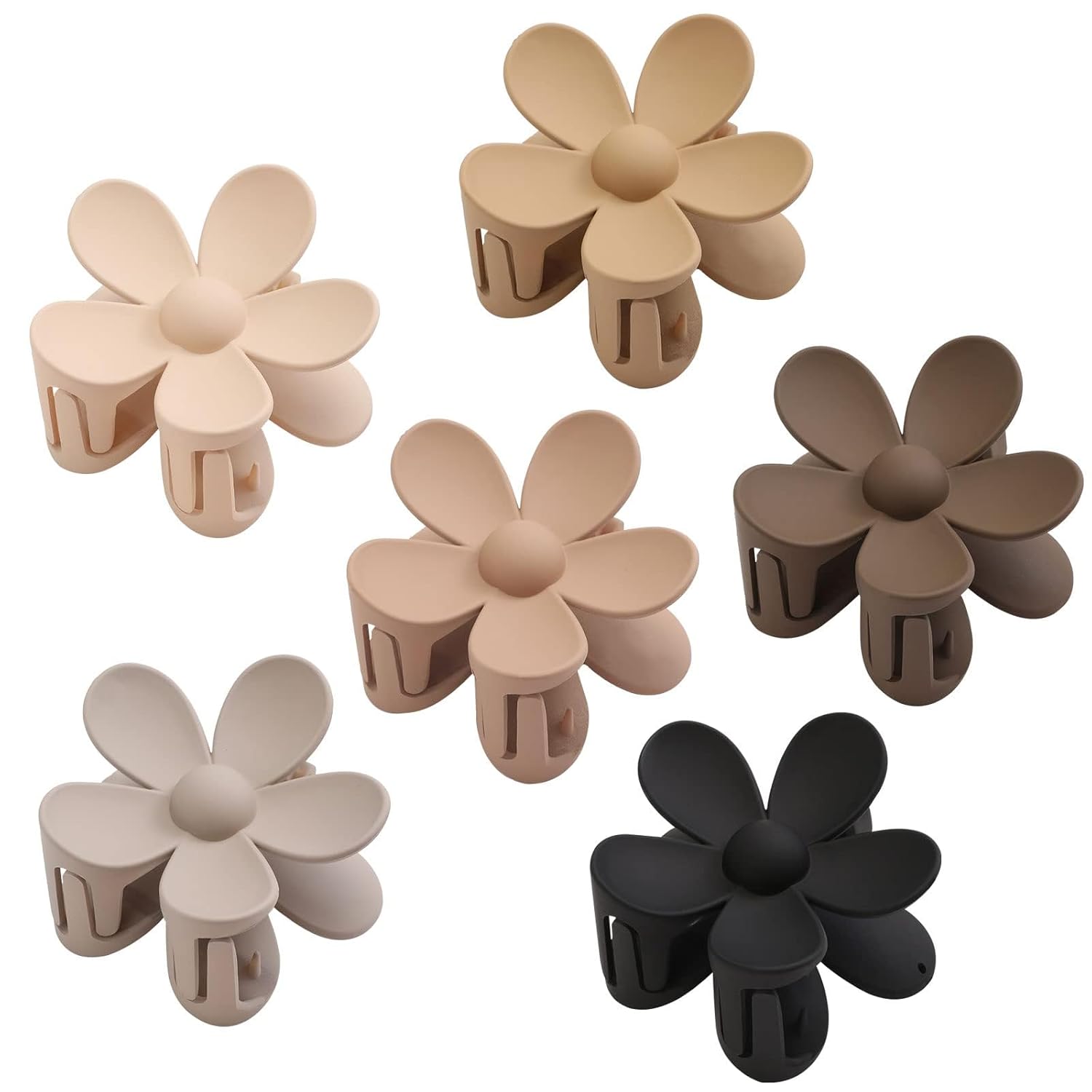 Flower Hair Accessories - Matte Large Claw Clips for Women