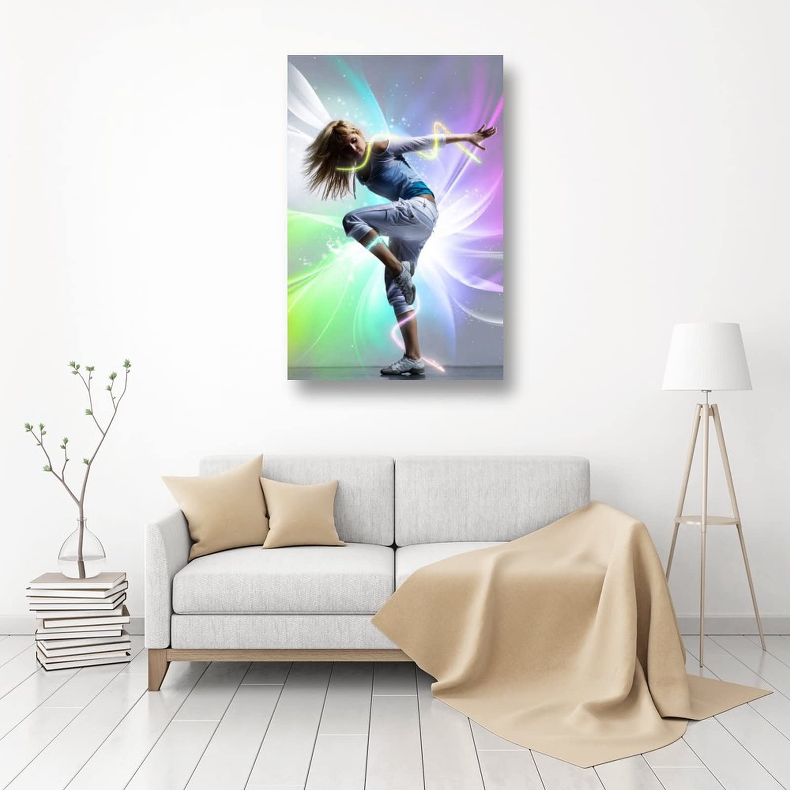 HipHop Dance Cool Girl - Poster artistico, su tela, da parete, 60 x 90 cm