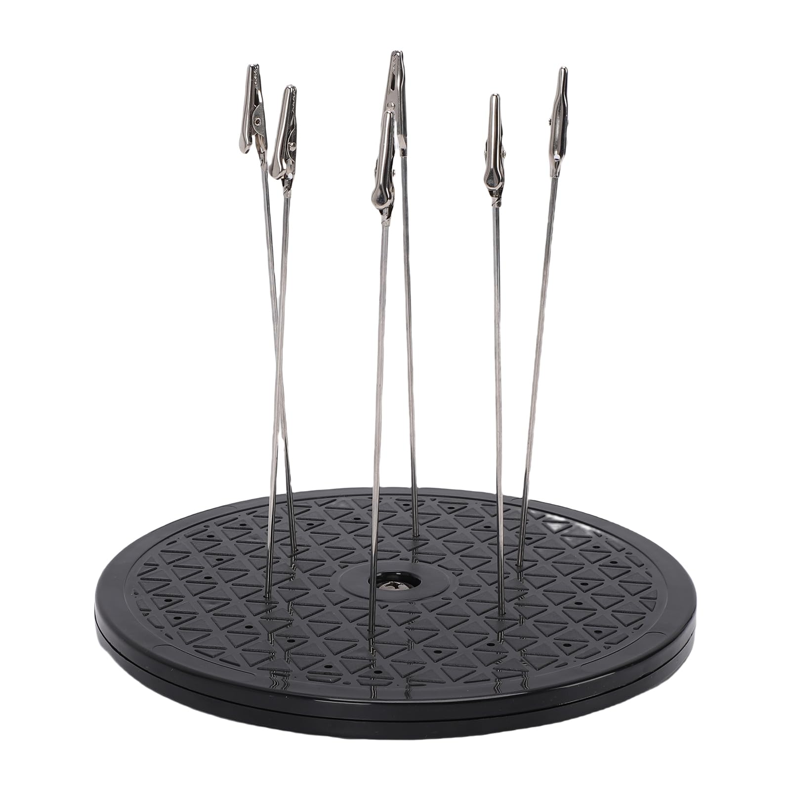 Greensen Plateau Tournant pour Peinture de Modèles, Support Rotatif de 7,5 Pouces avec 6 Tiges à Clips Métalliques, pour la Peinture au Spray de Micro Figurines, Artisanat et Déco