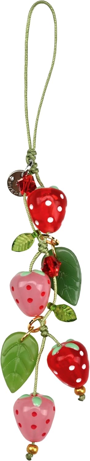 Phone Charm Strap, Stone Beaded Ball, Gemstone Pendant for Phone Decoration