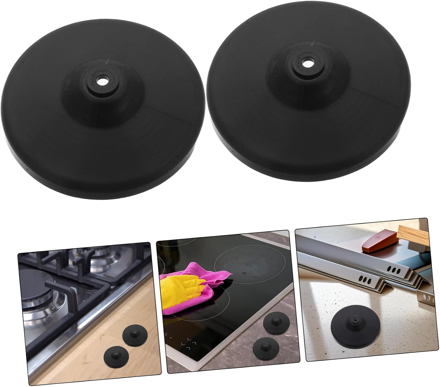 Healifty 2pcs Rubber Feet Bumpers for Gas Stove Burner Grates Replacement Pads Compatible with Various Cooktop Models Easy Install Protective Decorative Kitchen Accessories