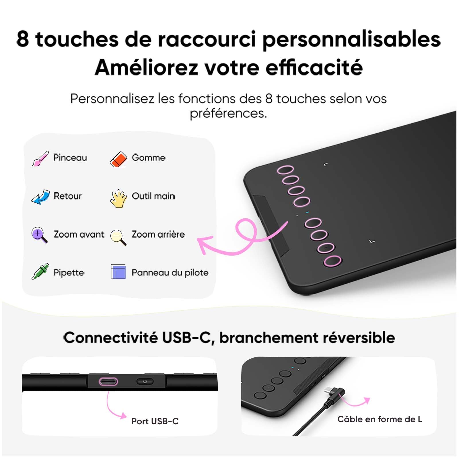 XPPen Deco MIni7W v2 (Édition 2026) Tablette Graphique sans Écran Bluetooth 5.0, Tablette Graphique Dessin 7 Pouces avec Stylet 16K, 8 Raccourcis, Convient aux Amateurs de Dessin et aux Débutants