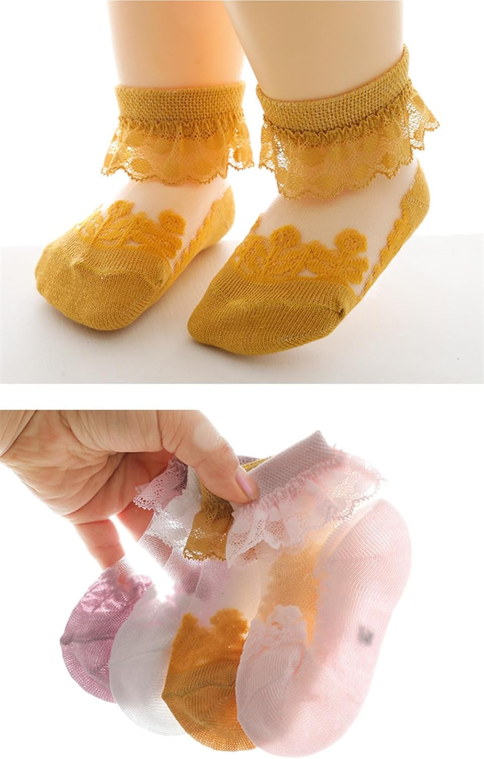 Baby Girls Frilly Socks Princess Lace Ruffle Sock - Image 5