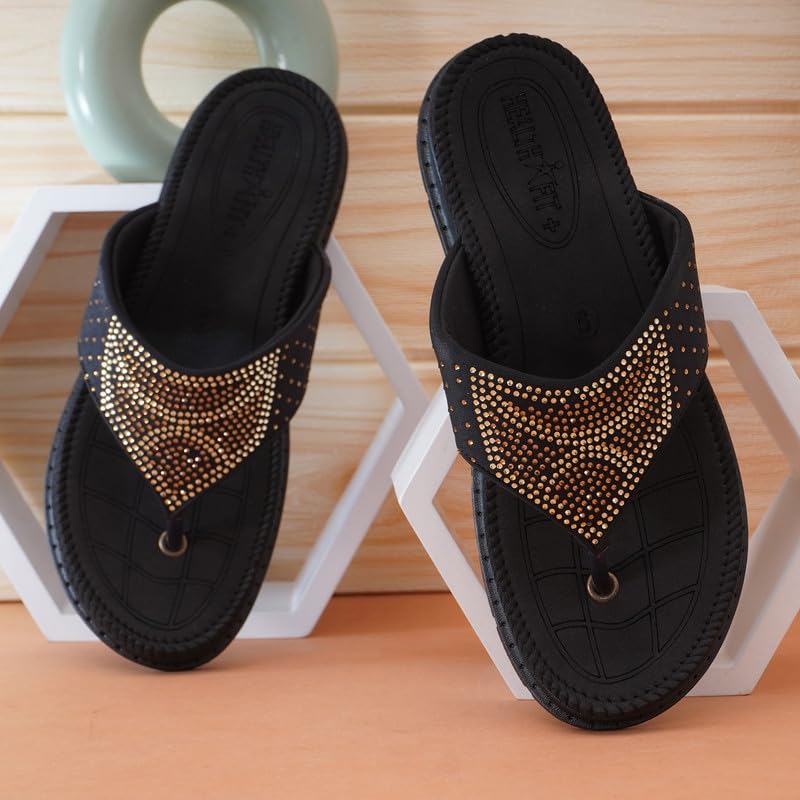 Image of HEALTH FIT Diabetic & Orthopedic with Super Extra Soft Ortho Care Anti-Skid Doubleu Flip-Flops for women Slippers /Doctor Chappal & Footwear HF329
